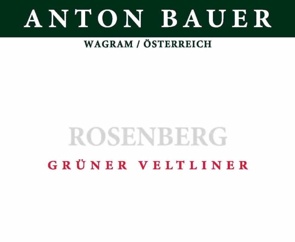 Anton Bauer Rosenberg Gruner Veltliner 2013 Front Label