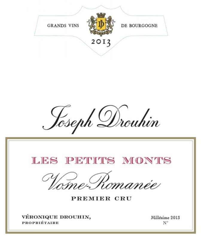 Joseph Drouhin Vosne-Romanee Petit Monts 2013 Front Label