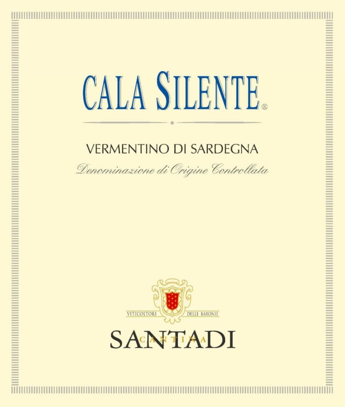Santadi Cala Silente Vermentino 2013 Front Label