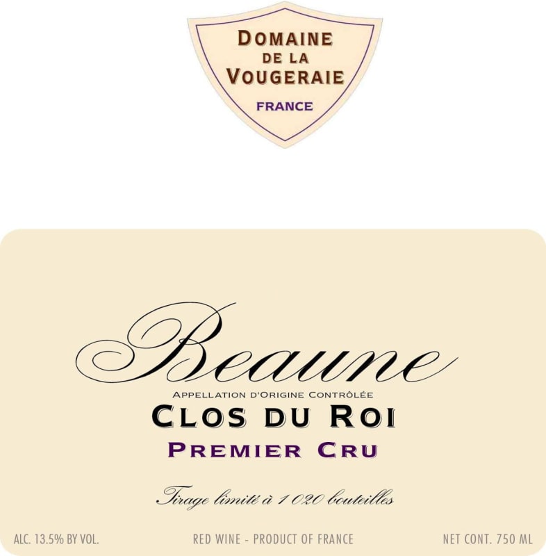 Domaine de la Vougeraie Beaune Le Clos Du Roi Premier Cru 2013 Front Label