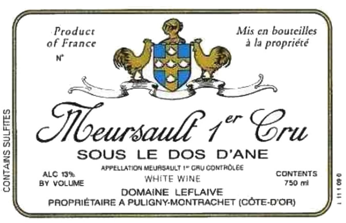 Domaine Leflaive Meursault Sous le Dos d'Ane 2013 Front Label