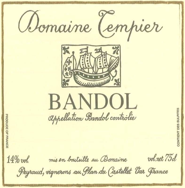 Domaine Tempier Bandol Rouge 2013 Front Label