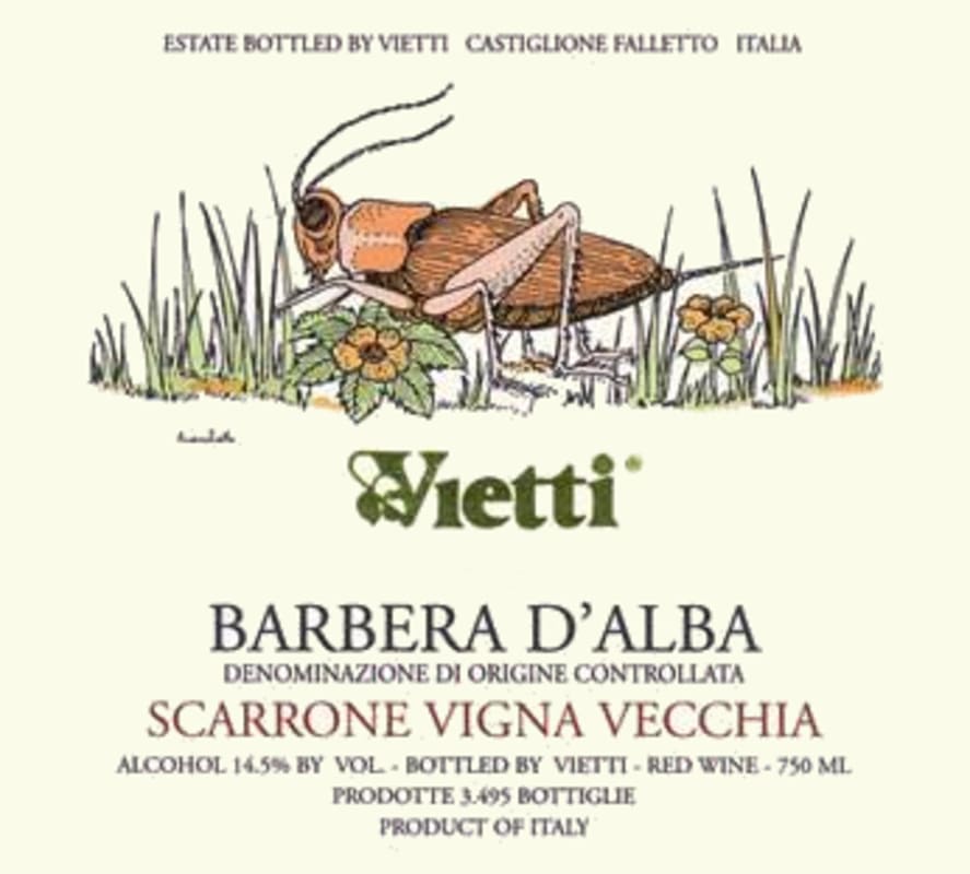 Vietti Barbera d'Alba Scarrone Vigna Vecchia 2013 Front Label