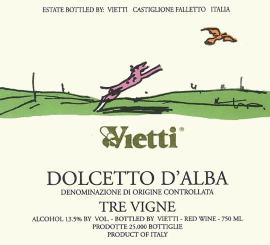 Vietti Barbera d'Alba Tre Vigne 2013 Front Label