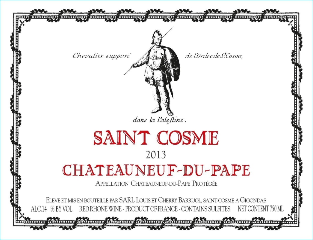 Chateau de Saint Cosme Chateauneuf-du-Pape 2013 Front Label