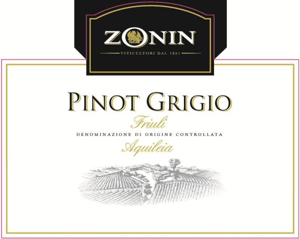 Zonin Aquileia Pinot Grigio 2013 Front Label