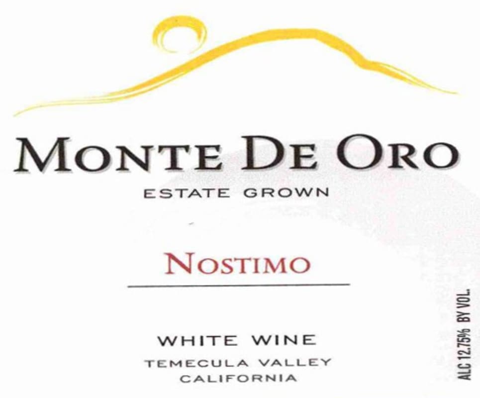 Monte de Oro Nostimo White 2015 Front Label