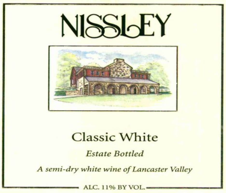 Nissley Vineyards & Winery Estate Classic White 2014 Front Label