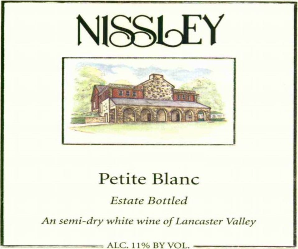 Nissley Vineyards & Winery Estate Petite Blanc 2012 Front Label