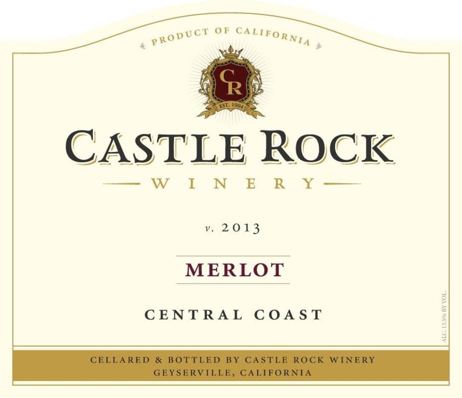 Castle Rock Central Coast Merlot 2013 Front Label
