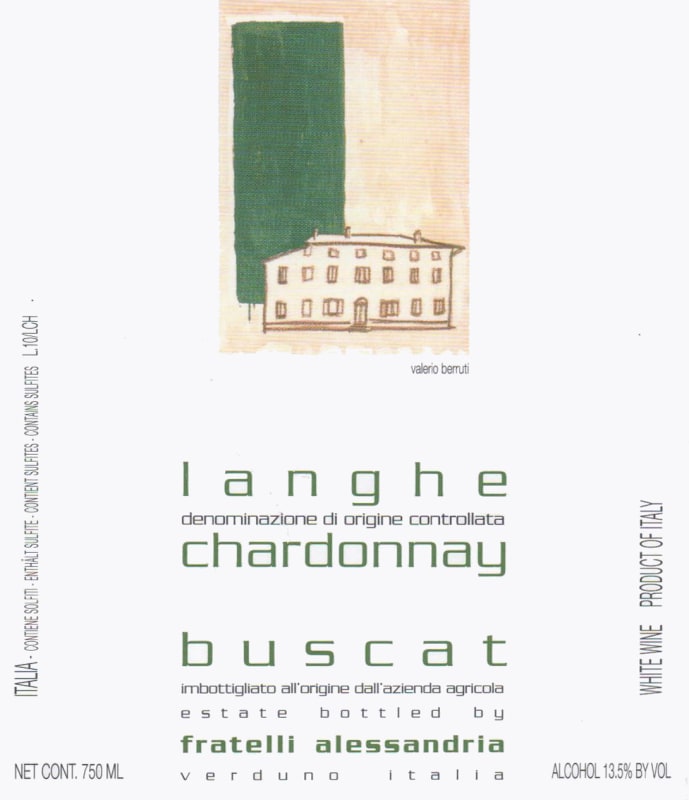 Fratelli Alessandria Langhe Buscat Chardonnay 2013 Front Label