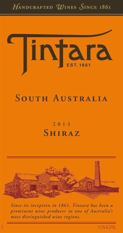 Hardys Tintara Shiraz 2013 Front Label