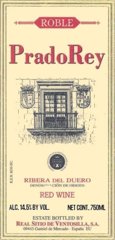 Pradorey Roble 2013 Front Label