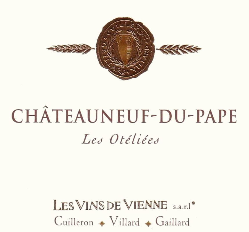 Vins de Vienne Chateauneuf de Pape Les Oteliees 2013 Front Label