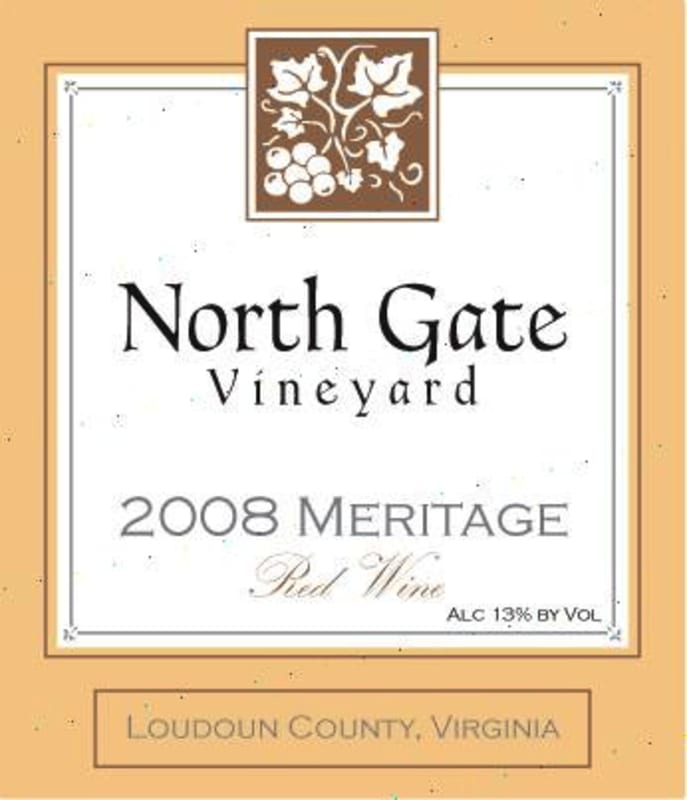 North Gate Vineyard Meritage 2008 Front Label