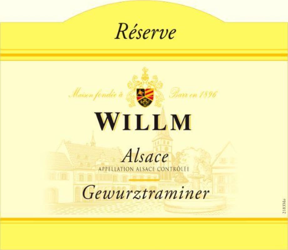 Willm Reserve Gewurztraminer 2013 Front Label