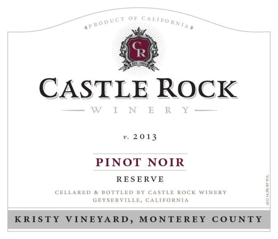 Castle Rock Kristy Vineyard Reserve Pinot Noir 2013 Front Label