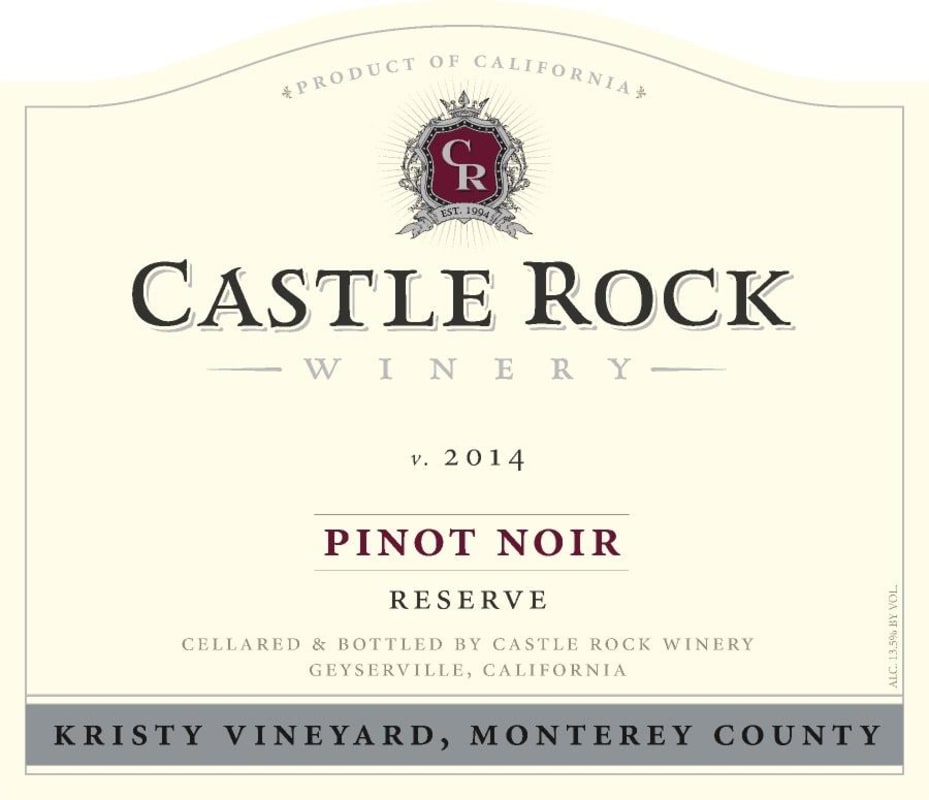 Castle Rock Kristy Vineyard Reserve Pinot Noir 2014 Front Label