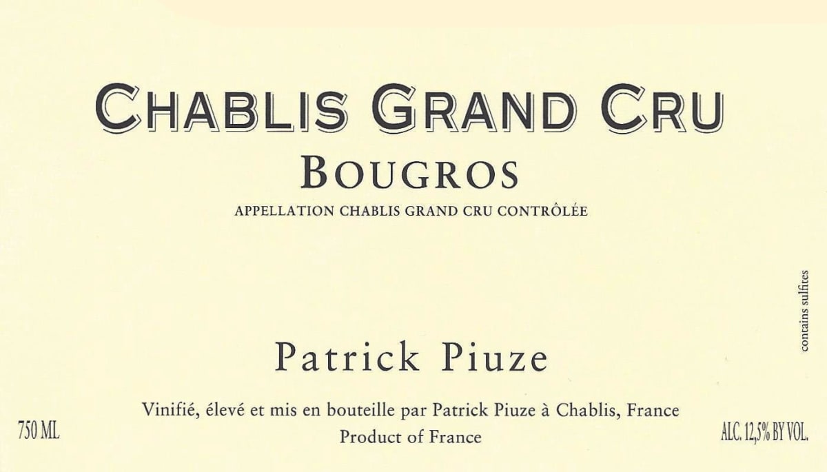Patrick Piuze Chablis Bougros Grand Cru 2013 Front Label