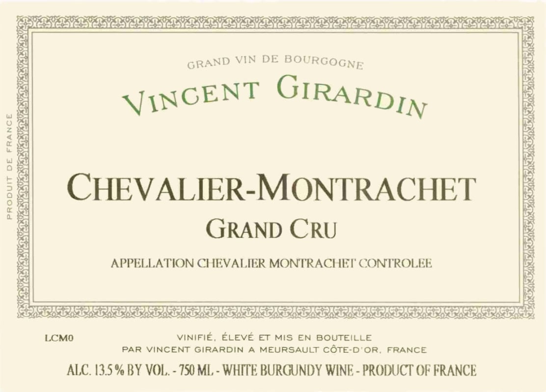 Vincent Girardin Chevalier Montrachet Grand Cru 2013 Front Label
