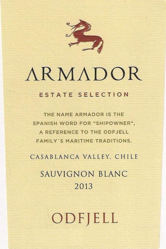 Odfjell Armador Sauvignon Blanc 2013 Front Label