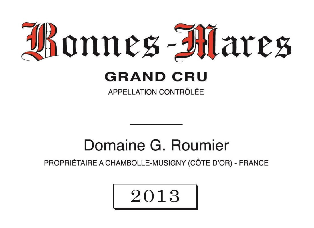 Domaine Georges & Christophe Roumier Bonnes-Mares Grand Cru 2013 Front Label