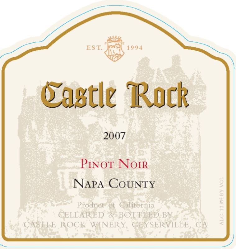 Castle Rock Pinot Noir 2007 Front Label