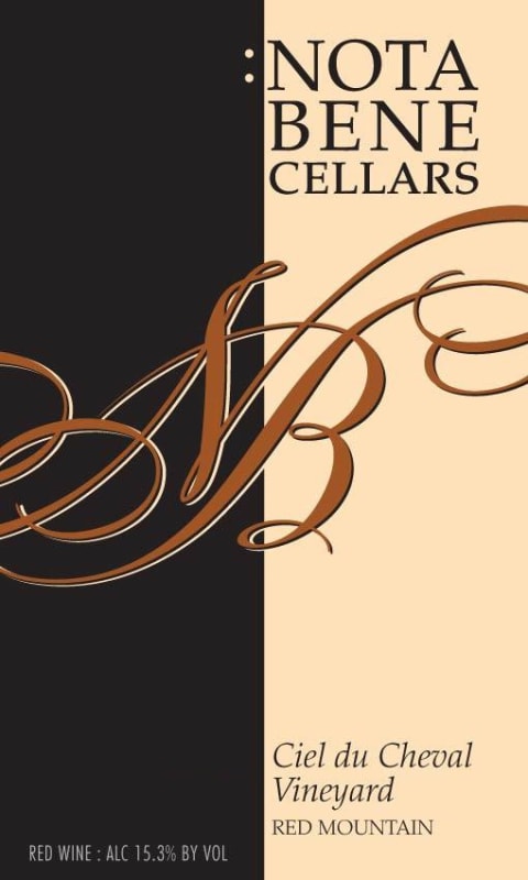 Nota Bene Cellars Ciel du Cheval Vineyard 2012 Front Label