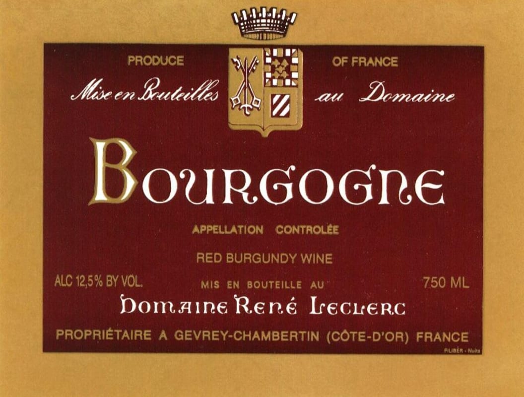 Rene Leclerc Bourgogne Rouge 2013 Front Label