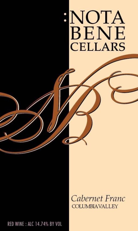 Nota Bene Cellars Cabernet Franc 2012 Front Label