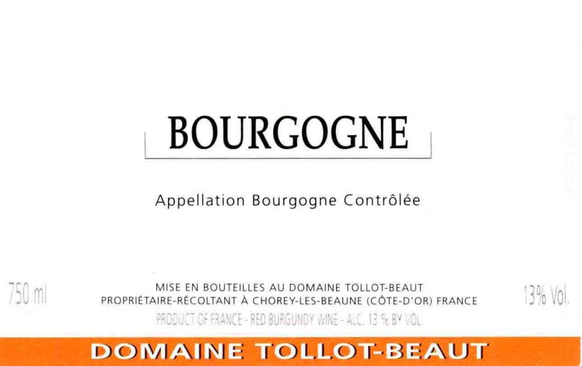 Domaine Tollot-Beaut Bourgogne Rouge 2013 Front Label