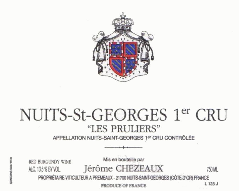 Jerome Chezeaux Nuits-Saint-George Les Prulieres Premier Cru 2013 Front Label