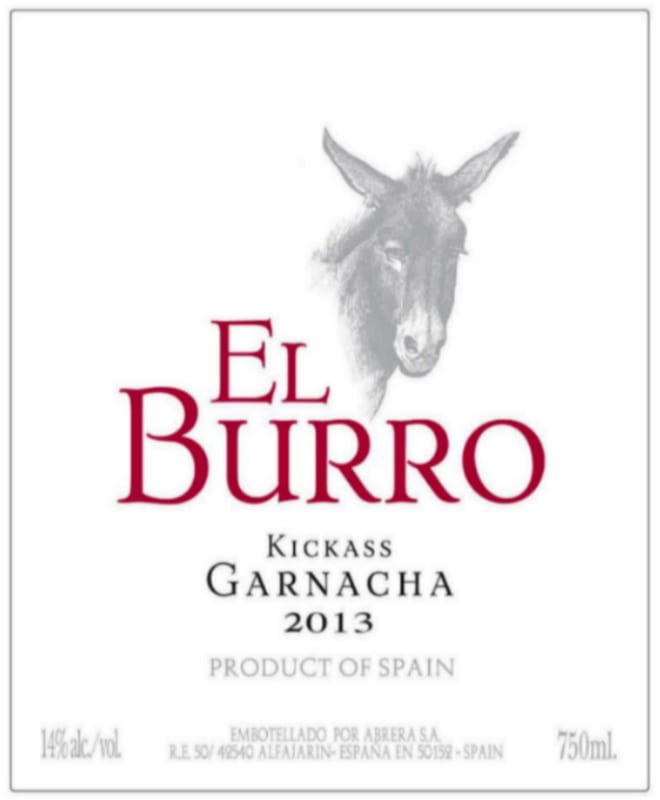 Pago Ayles El Burro Kickass Garnacha 2013 Front Label