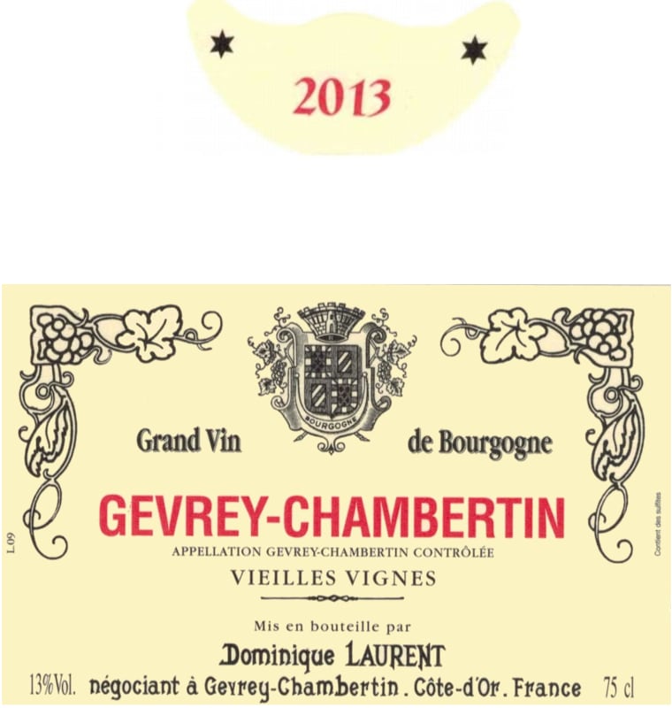Dominique Laurent Gevrey-Chambertin Vieilles Vignes 2013 Front Label
