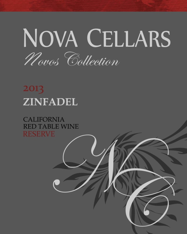 Nova Cellars Zinfandel 2013 Front Label
