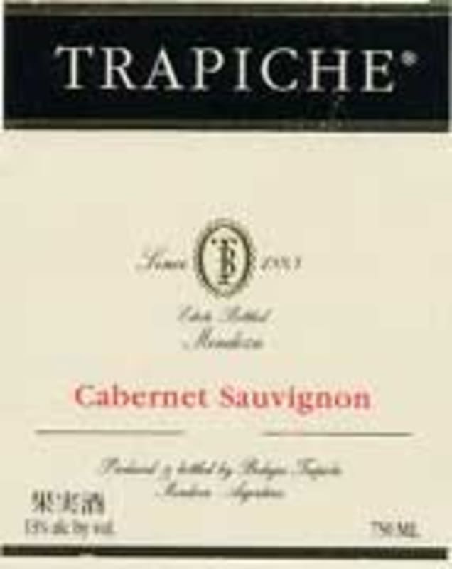 Trapiche Estate Cabernet Sauvignon 2000 Front Label