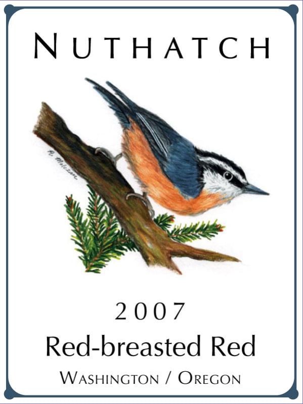 Nuthatch Cellars Red breasted 2007 Front Label