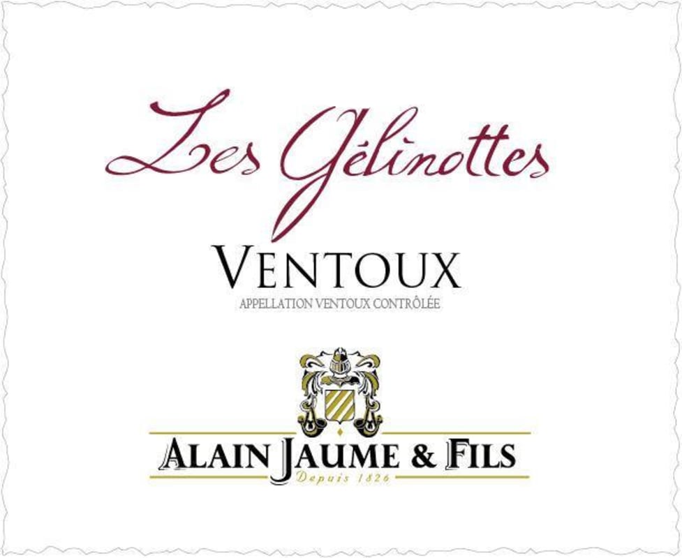 Alain Jaume Ventoux Les Gelinottes 2013 Front Label