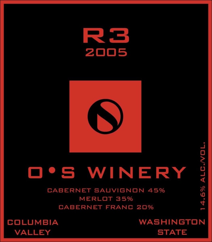 O.S Winery R3 Merlot Cabernet Sauvignon Cabernet Franc 2005 Front Label