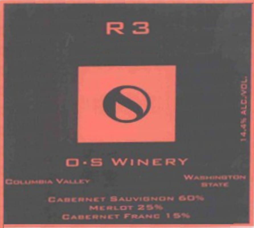 O.S Winery R3 Merlot Cabernet Sauvignon Cabernet Franc 2004 Front Label
