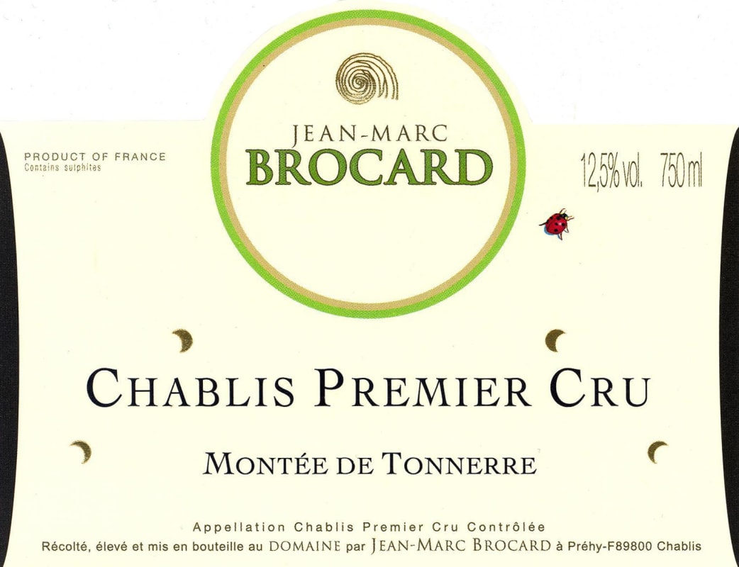 Brocard Chablis Montee de Tonnerre Premier Cru 2014 Front Label