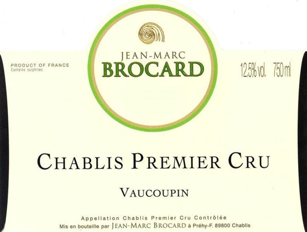 Brocard Chablis Vaucoupin Premier Cru 2014 Front Label