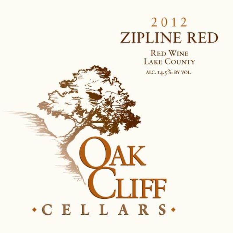 Oak Cliff Cellars Zipline Red Blend 2012 Front Label