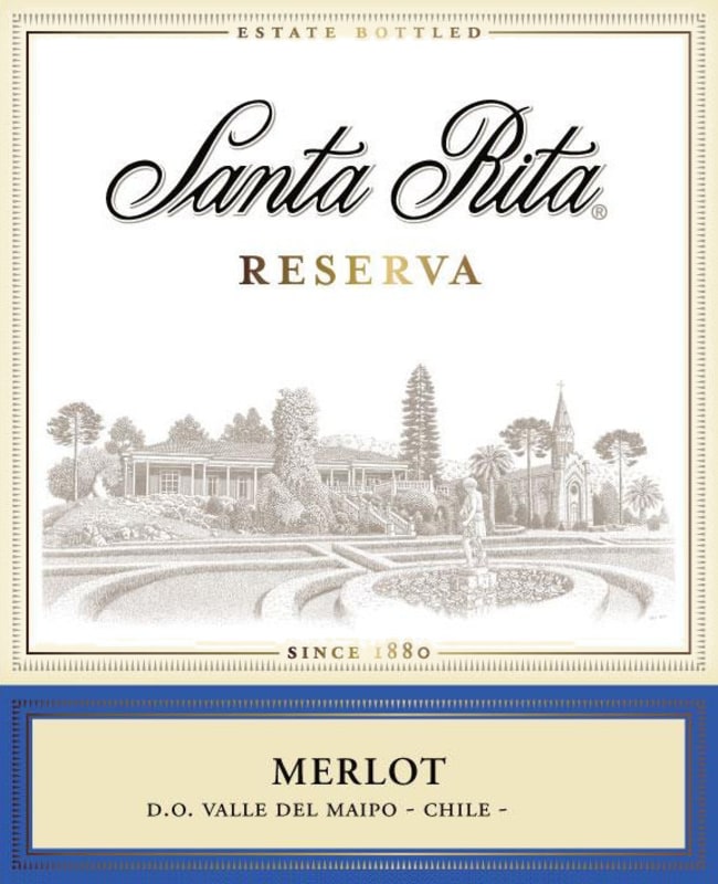 Santa Rita Reserva Merlot 2014 Front Label