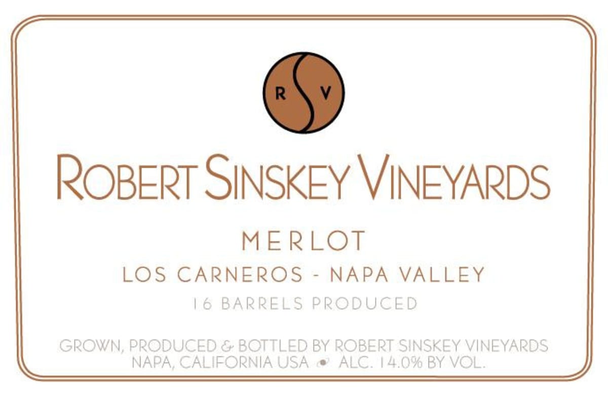 Robert Sinskey Merlot 2010 Front Label