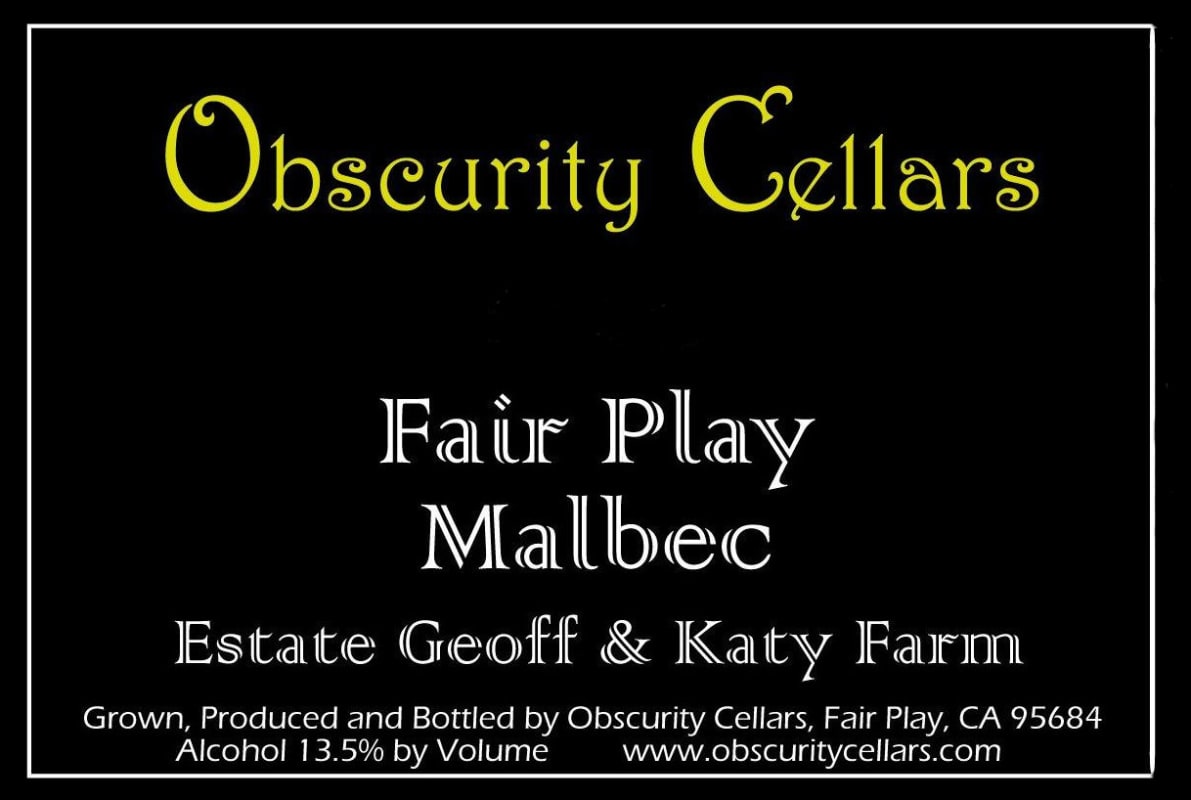 Oakstone Winery Malbec 2013 Front Label