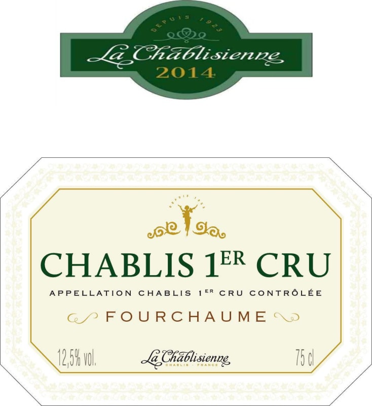 La Chablisienne Chablis Fourchaume Premier Cru 2014 Front Label
