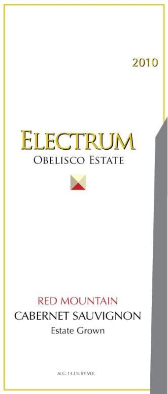 Obelisco Estate Electrum Cabernet Sauvignon 2010 Front Label