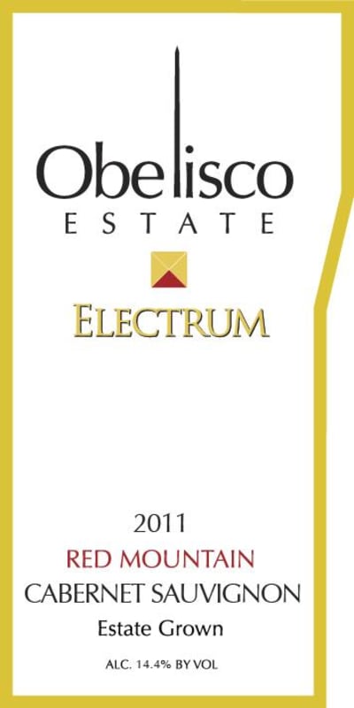 Obelisco Estate Electrum Cabernet Sauvignon 2011 Front Label
