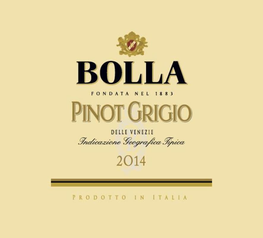 Bolla Pinot Grigio 2014 Front Label